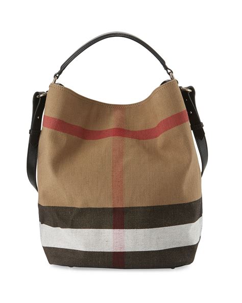 burberry ashby medium canvas hobo bag leather|Burberry Ashby Medium Canvas Hobo Bag .